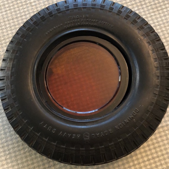 Vintage 1950’s Dominion Royal Tire Ashtray Dark Orange Amber Glass Insert - #457 - Picture 3 of 12